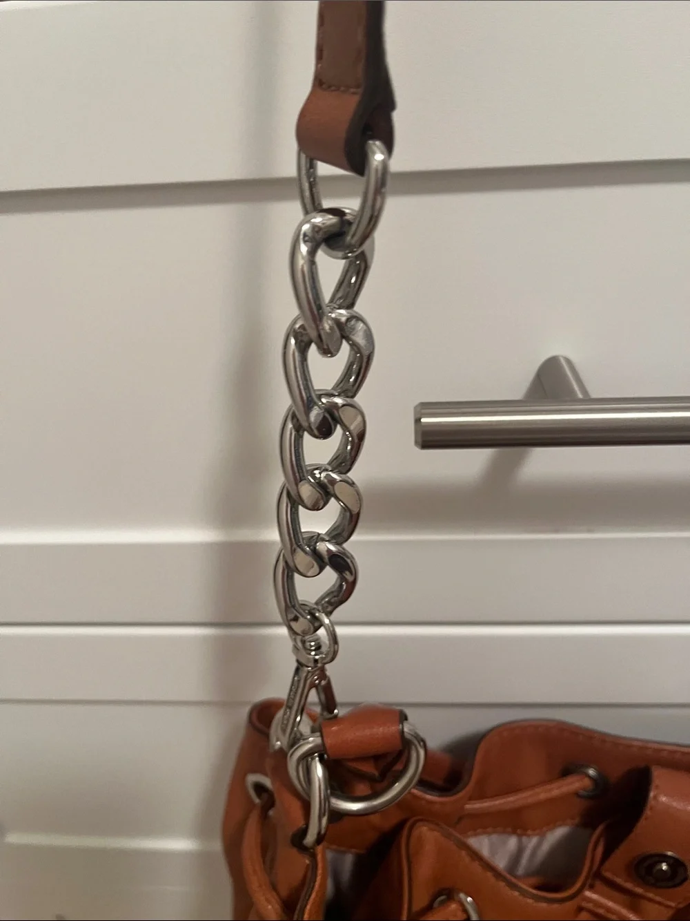 Michael Michael Kors Leather Drawstring Shoulder Bag in Cognac